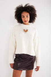 PULL FEMME DIAMONDS CREME